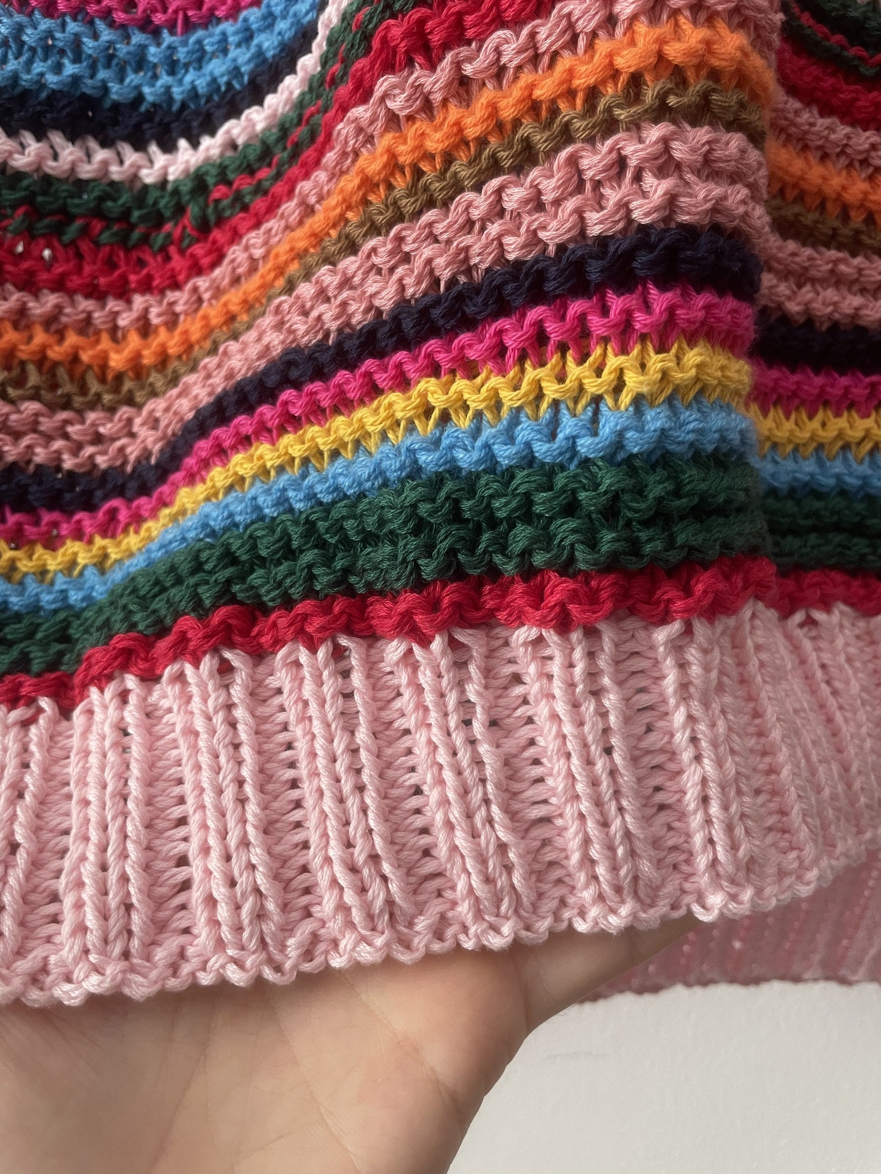 Orlo a doppia costa rosa del gilet oversize multicolor - Studio Gugu