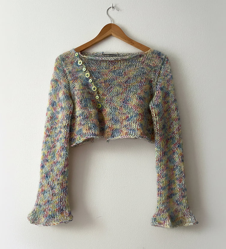 Cropped Cardigan con Bottoncini