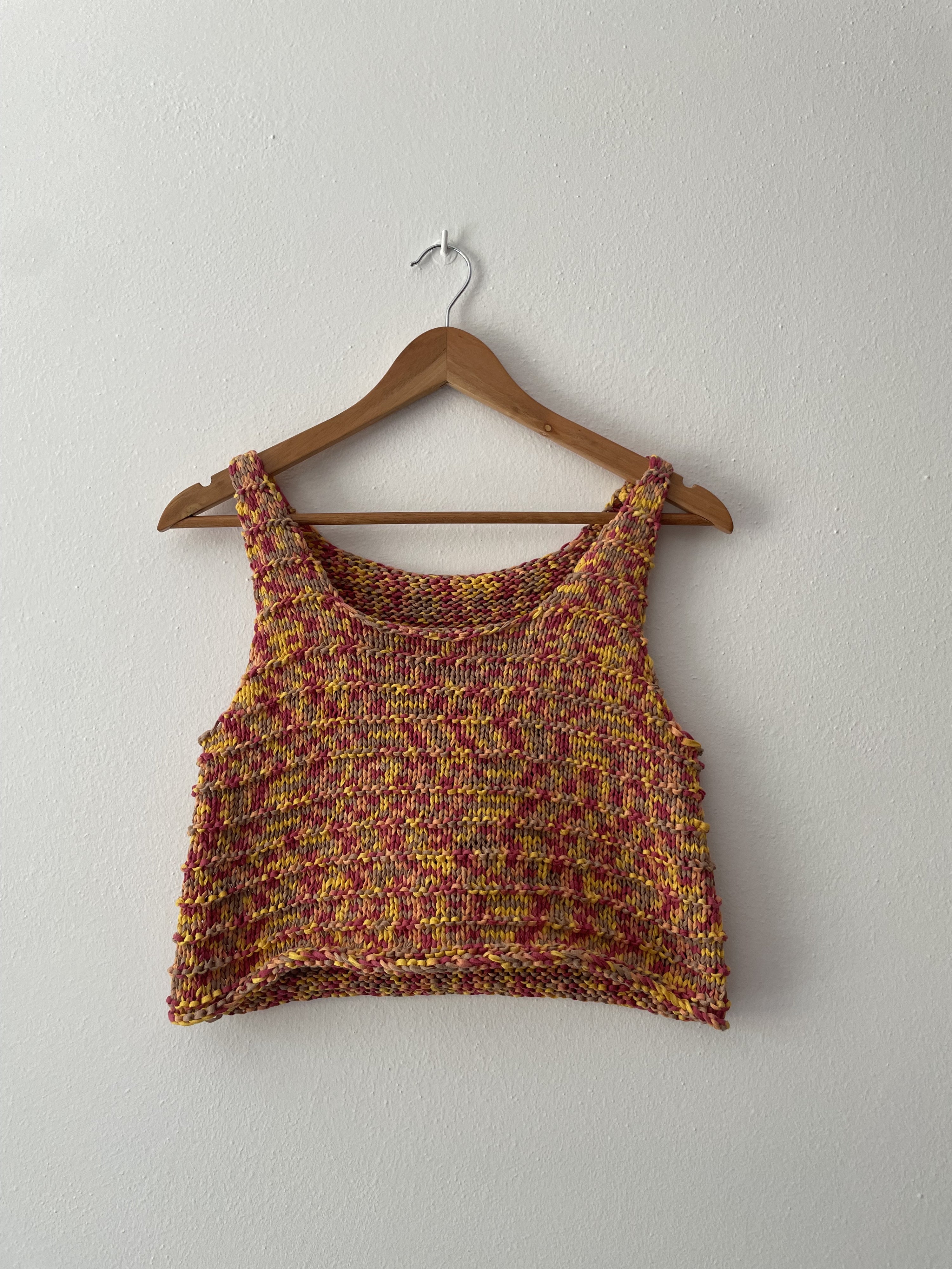 Crop top in cotone a fettuccia, melange caldo — Studio Gugu