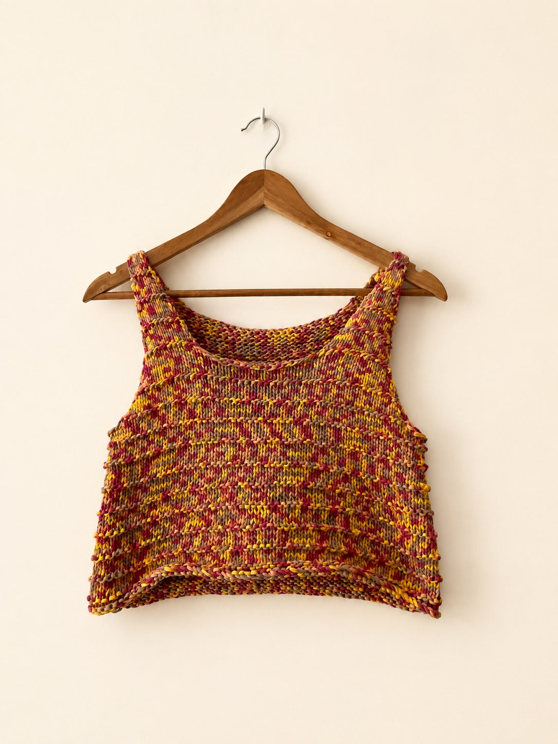 Crop top in cotone a fettuccia, melange caldo — Studio Gugu