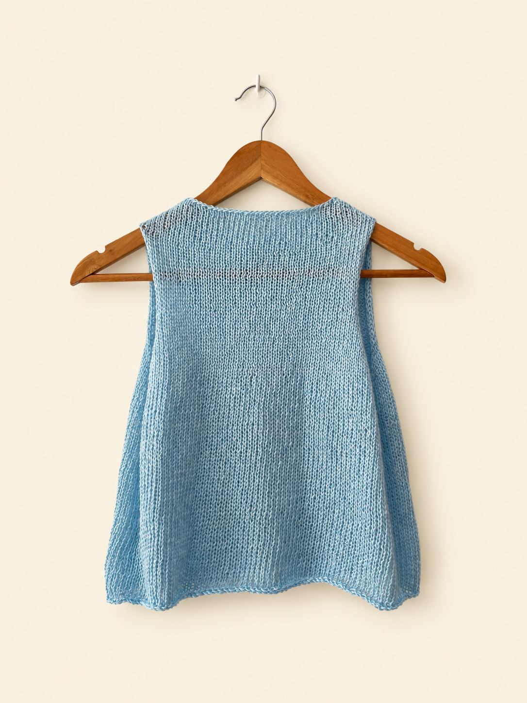 Crop Top in Lino e Seta — azzurro polvere