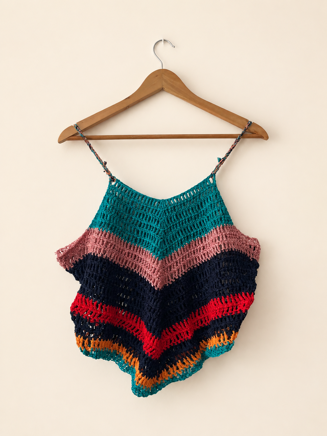 Top Oversize all'Uncinetto — multicolore